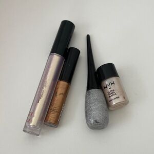 Shimmering glitter Makeup Set - Silver,bronze. Pearl and crome